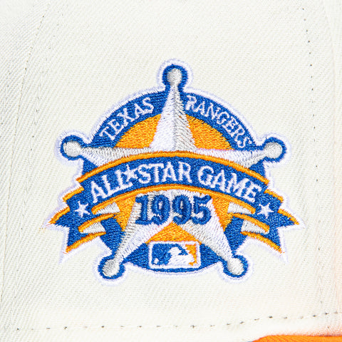 New Era 59Fifty Texas Rangers 1995 World Series Patch Word Hat - White, Light Orange