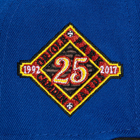New Era 59Fifty Baltimore Orioles 25th Anniversary Stadium Patch Word Hat - Royal, Black, Gold