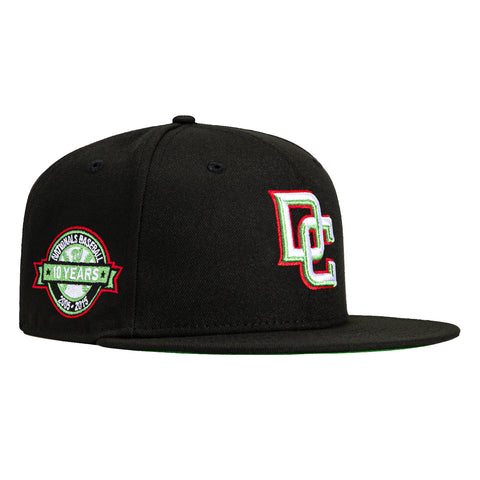 New Era 59Fifty Washington Nationals 10th Anniversary Patch DC Hat - Black, Red, Lime Green