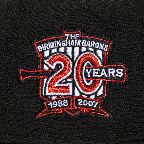 New Era 59Fifty Birmingham Barons 20th Anniversary Patch Script Hat - Black, Red