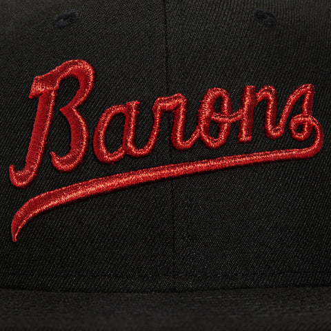 New Era 59Fifty Birmingham Barons 20th Anniversary Patch Script Hat - Black, Red