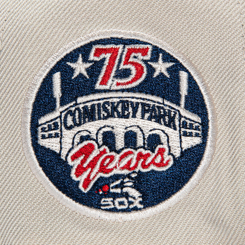 New Era 59Fifty Chicago White Sox 75th Anniversary Patch Hat - Stone, Navy, Red