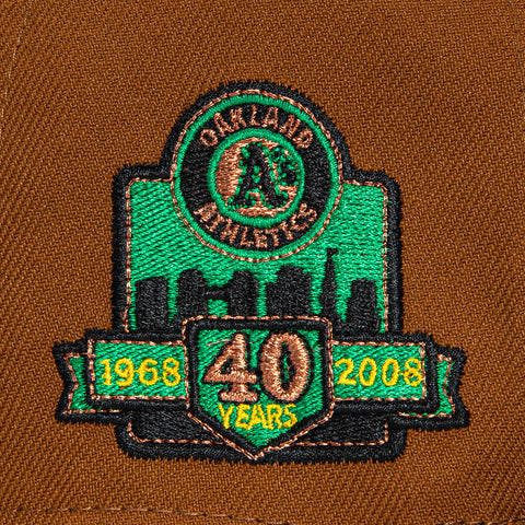 New Era 59Fifty Oakland Athletics 40th Anniversary Patch Hat - Khaki, Brown
