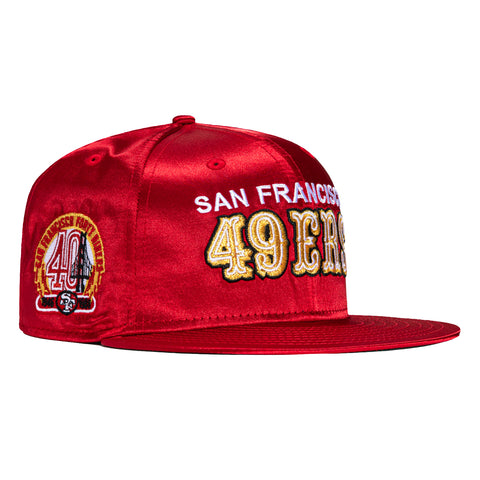 New Era 59Fifty Satin San Francisco 49ers 40th Anniversary Patch Hat - Red