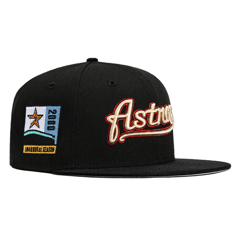 New Era 59Fifty Houston Astros 2000 Inaugural Patch Word Hat - Black