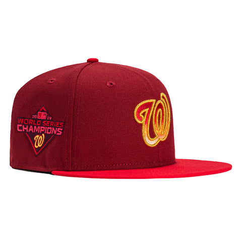 New Era 59Fifty Washington Nationals 2019 World Series Champions Patch Hat - Brick, Red