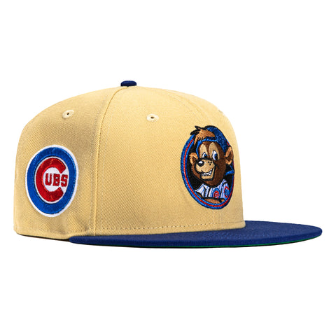 New Era 59Fifty Chicago Cubs Logo Patch Mascot Hat - Tan, Royal