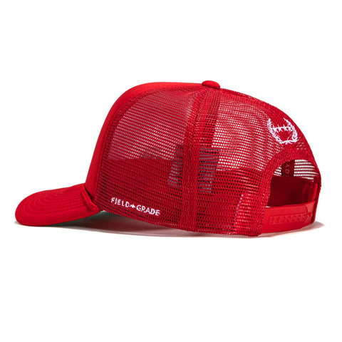 Field Grade Demon Time Trucker Snapback Hat - Red