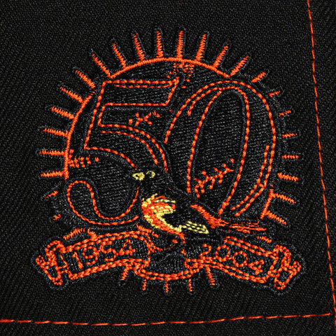 New Era 59Fifty Contrast Stitch Baltimore Orioles 50th Anniversary Patch Hat - Black