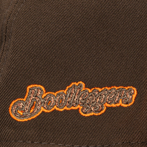 New Era 59Fifty Bowling Green Hot Rods Bootleggers Logo Patch Hat - Brown, Light Orange