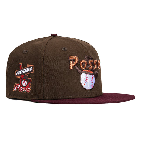 New Era 59Fifty Pocatello Posse Logo Patch Hat - Brown, Maroon