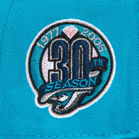 New Era 59Fifty Toronto Blue Jays 30th Anniversary Patch Pink UV Hat - Neon Blue, Navy