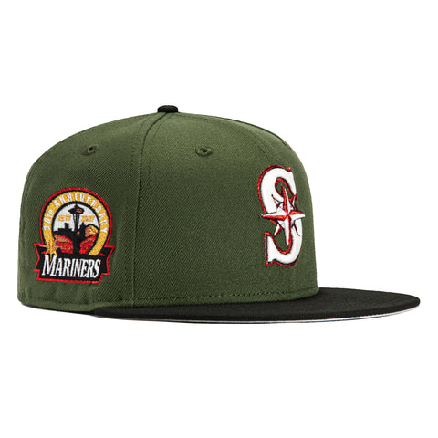 New Era 59Fifty Rushmore Seattle Mariners 30th Anniversary Patch Hat - Olive, Black, Red