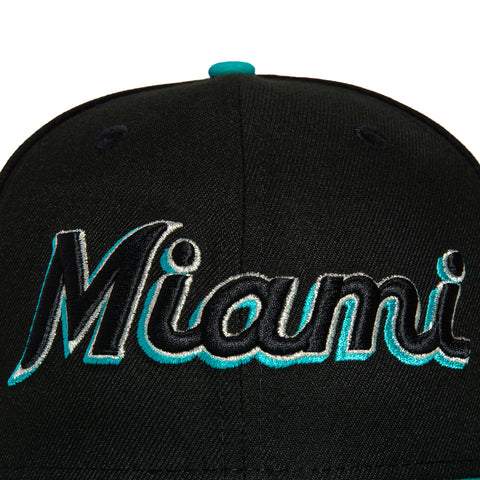 New Era 59Fifty Miami Marlins 30th Anniversary Patch Word Hat - Black, Teal