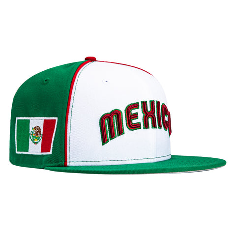 New Era 59Fifty Mexico World Baseball Classic Jersey Rail Hat - White, Kelly