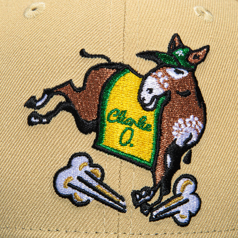 New Era 59Fifty Oakland Athletics 1973 World Series Patch Charlie O Hat - Tan, Green