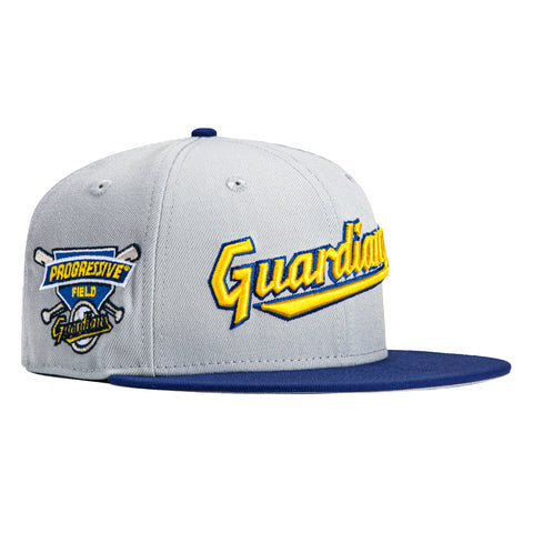 New Era 59Fifty Cleveland Guardians Progressive Field Patch Hat - Grey, Royal, Gold
