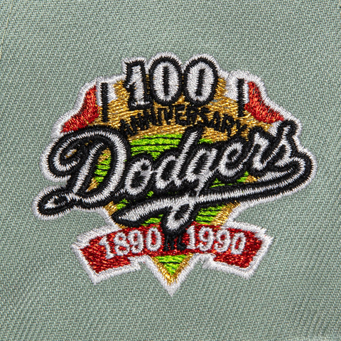 New Era 59Fifty Los Angeles Dodgers 100th Anniversary Patch Word Hat - Green, Maroon