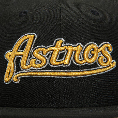 New Era 59Fifty Houston Astros 40th Anniversary Patch Word Hat - Black, Metallic Gold