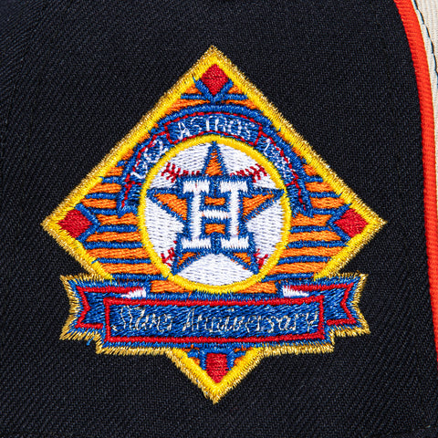 New Era 59Fifty Houston Astros 25th Anniversary Patch Word Rail Hat - White, Navy