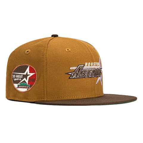 New Era 59Fifty Houston Astros 35th Anniversary Stadium Patch Logo Hat - Gold, Brown