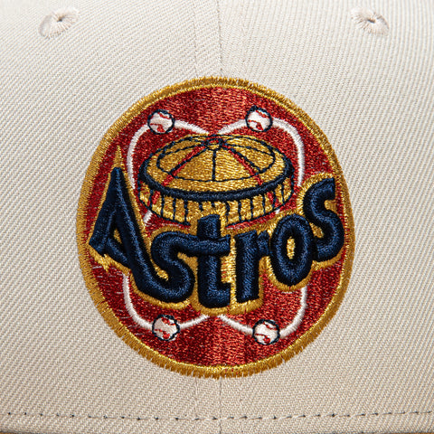 New Era 59Fifty Houston Astros 1986 All Star Game Patch Hat - Stone, Gold, Red