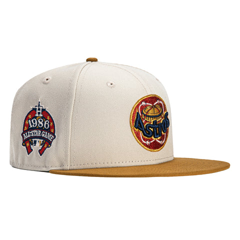 New Era 59Fifty Houston Astros 1986 All Star Game Patch Hat - Stone, Gold, Red