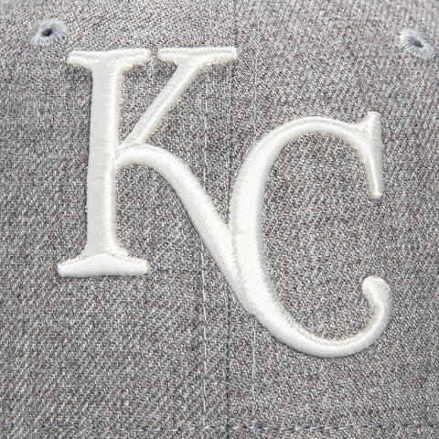 New Era 59Fifty Heather Kansas City Royals 1985 World Series Patch Hat - Grey