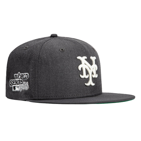 New Era 59Fifty Heather New York Mets 1986 World Series Patch Hat - Graphite