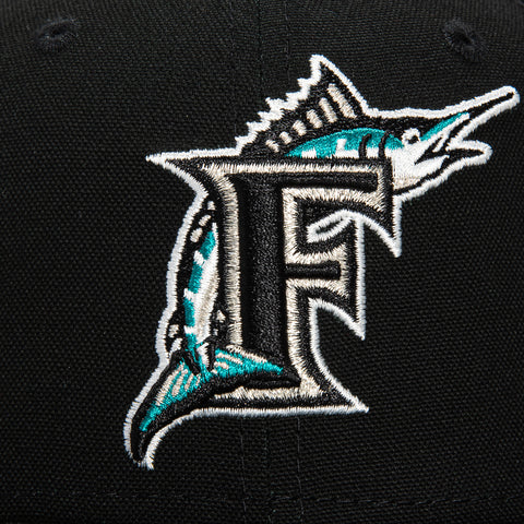 New Era 59Fifty Work Hard Play Hard Miami Marlins 1997 World Series Patch Hat - Black
