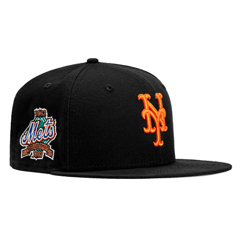 New Era 59Fifty Work Hard Play Hard New York Mets 40th Anniversary Patch Hat - Black