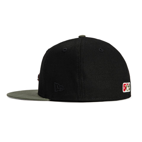 New Era 59Fifty Inland Empire 66ers Military Logo Patch Hat - Black, Olive
