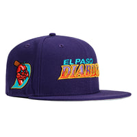New Era 59Fifty El Paso Diablos Logo Patch Word Hat - Purple