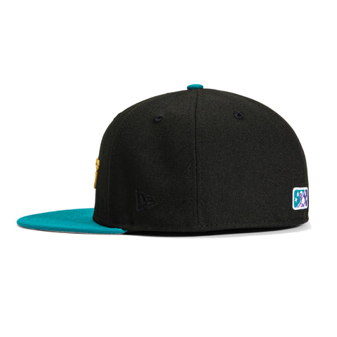 New Era 59Fifty El Paso Diablos Logo Patch Word Hat - Black, Teal