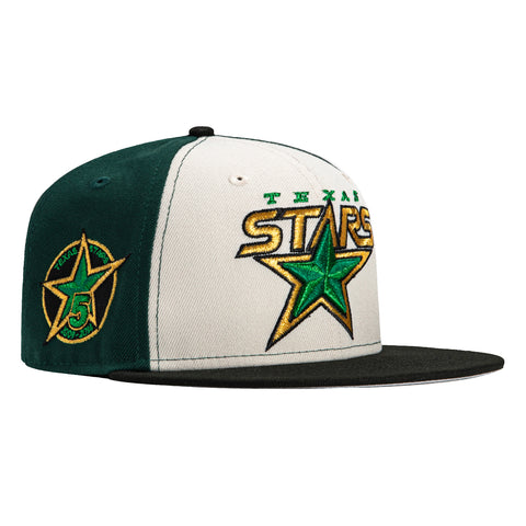 New Era 59Fifty Texas Stars 5th Anniversary Patch Rail Hat - White, Green, Black