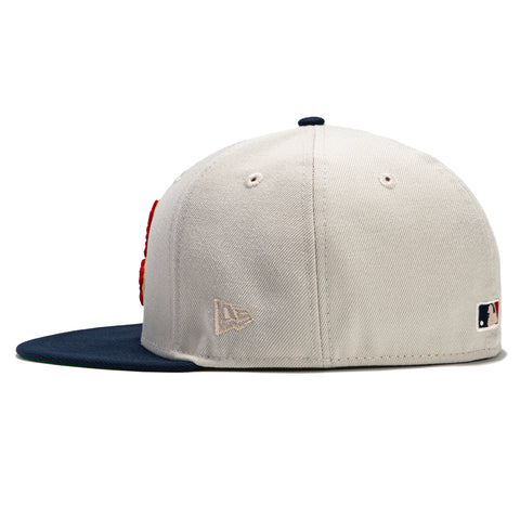 New Era 59Fifty Texas Rangers City Connect Patch Peagle Hat - Stone, Navy, Red