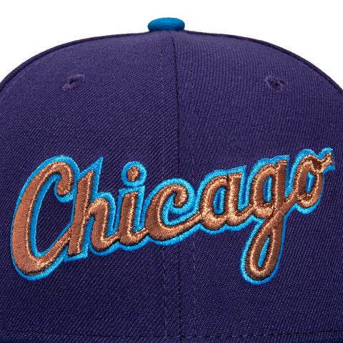 New Era 59Fifty Chicago White Sox 1998 All Star Game Patch Script Hat - Purple, Neon Blue