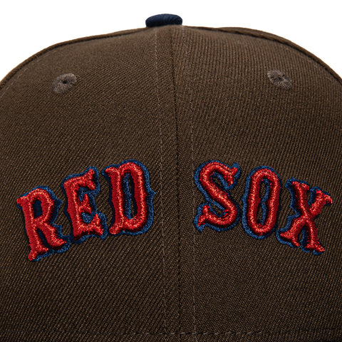 New Era 59Fifty Walnut Scripts Boston Red Sox 90th Anniversary Stadium Patch Script Hat - Brown, Navy