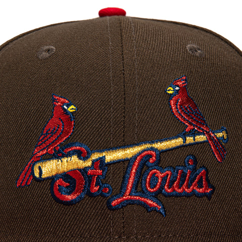 New Era 59Fifty Walnut Scripts St Louis Cardinals 125th Anniversary Patch Alternate Hat - Brown, Red