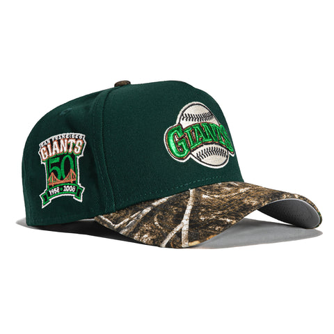 New Era 9Forty A-Frame San Francisco Giants 50th Anniversary Patch Snapback Logo Hat - Green, RealTree