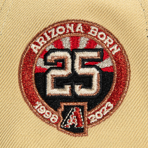 New Era 9Forty A-Frame Arizona Diamondbacks 25th Anniversary Patch Snapback Word Hat - Tan, Sedona Red