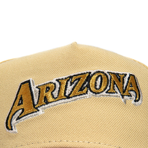 New Era 9Forty A-Frame Arizona Diamondbacks 25th Anniversary Patch Snapback Word Hat - Tan, Sedona Red