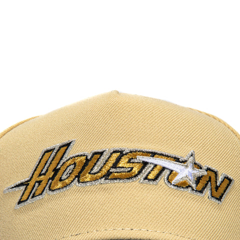 New Era 9Forty A-Frame Houston Astros 40th Anniversary Patch Snapback Word Hat - Tan, Graphite