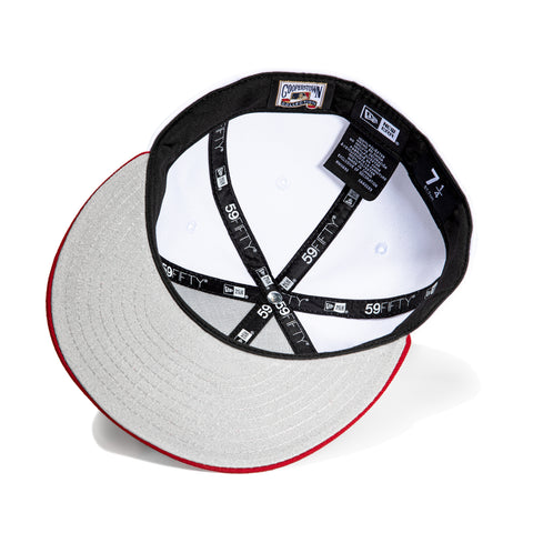 New Era 59Fifty Arizona Diamondbacks 25th Anniversary Patch Word Hat - White, Cardinal, Metallic Silver