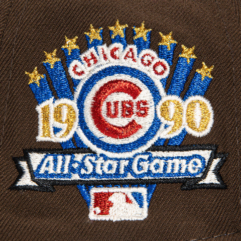 New Era 59Fifty Chicago Cubs 1990 All Star Game Patch Script Hat - Brown, Royal
