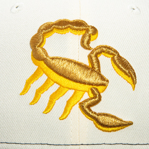 New Era 59Fifty Scottsdale Scorpions Logo Patch Rail Hat - White, Black, Metallic Gold