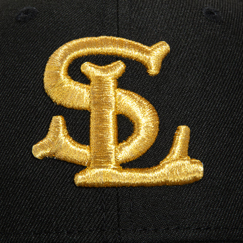 New Era 59Fifty Level Up St. Louis Browns Logo Patch Hat - Black, Metallic Gold