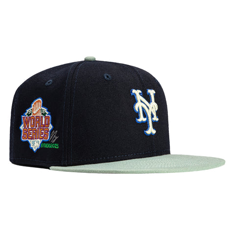 New Era 59Fifty Cash Pack New York Mets 2015 World Series Patch Hat - Navy, Everest Green