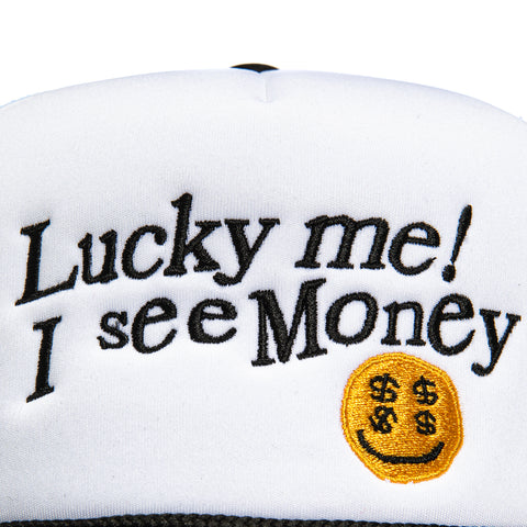 Field Grade I See Money Snapback Trucker Hat - White, Black