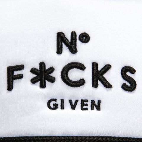 Field Grade No F*cks Given Snapback Trucker Hat - White, Black